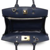 Salvatore Ferragamo Blue Calfskin Medium Studio Bag Handbags Salvatore Ferragamo