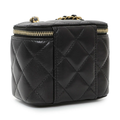 Chanel Black Lambskin Mini Pearl Crush Vanity Handbags Chanel