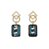 18K Yellow Gold 38.58 Carat Blue Topaz Earrings