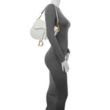 Christian Dior White Grained Calfskin Saddle Bag Handbags Christian Dior