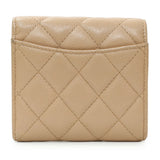 Chanel Beige Quilted Caviar Tri-Fold Wallet Accessories Chanel