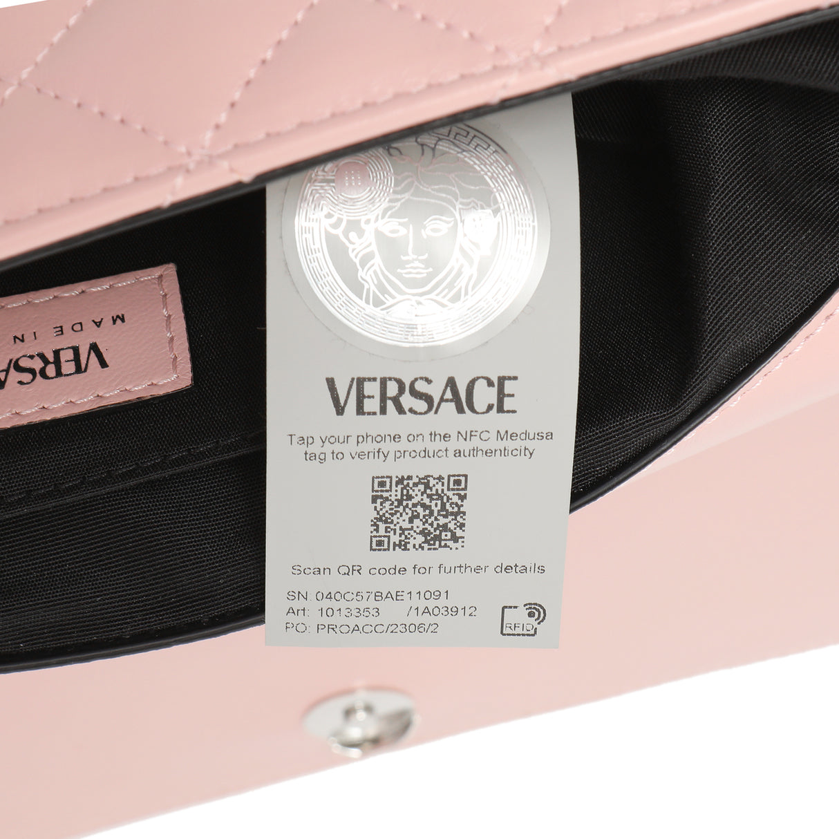 Versace Pink Quilted Lambskin Medusa Chain Crossbody