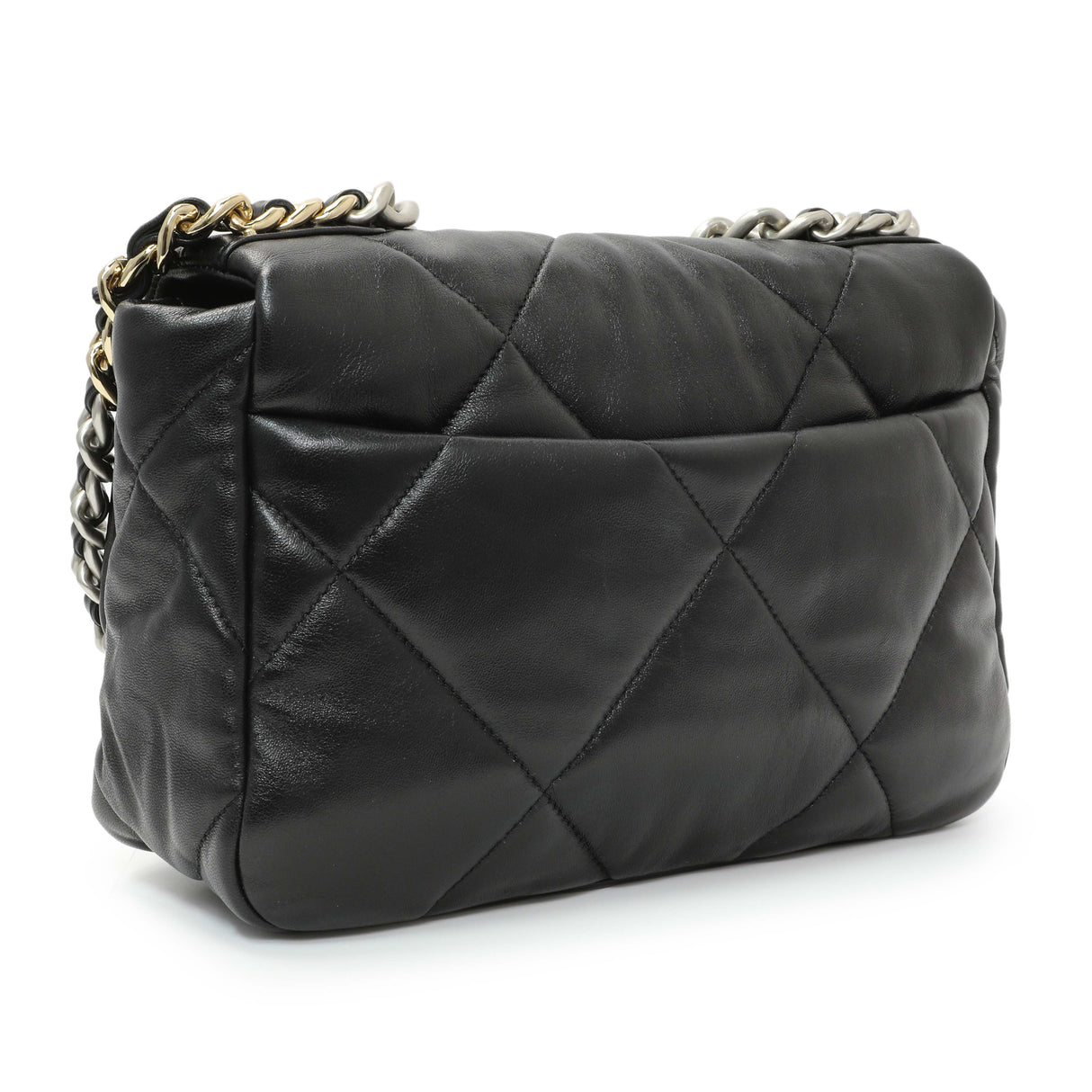 Chanel Black Lambskin Quilted Medium Chanel 19 Flap Handbags Chanel