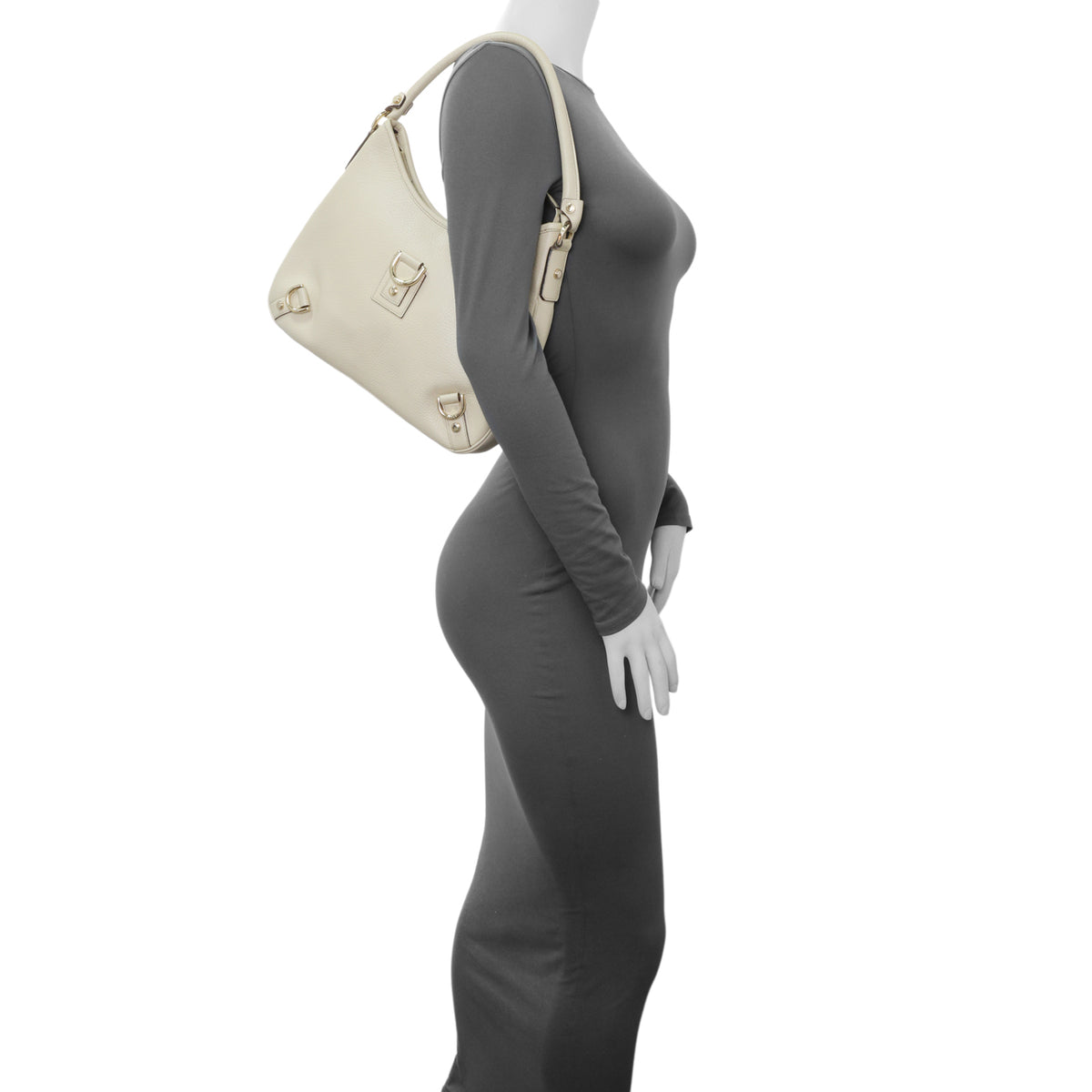 Gucci White Calfskin Abbey D Ring Hobo Handbags Gucci