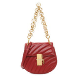 Chloe Red Calfskin Quilted Mini Drew Bijou Shoulder Bag Handbags Chloe