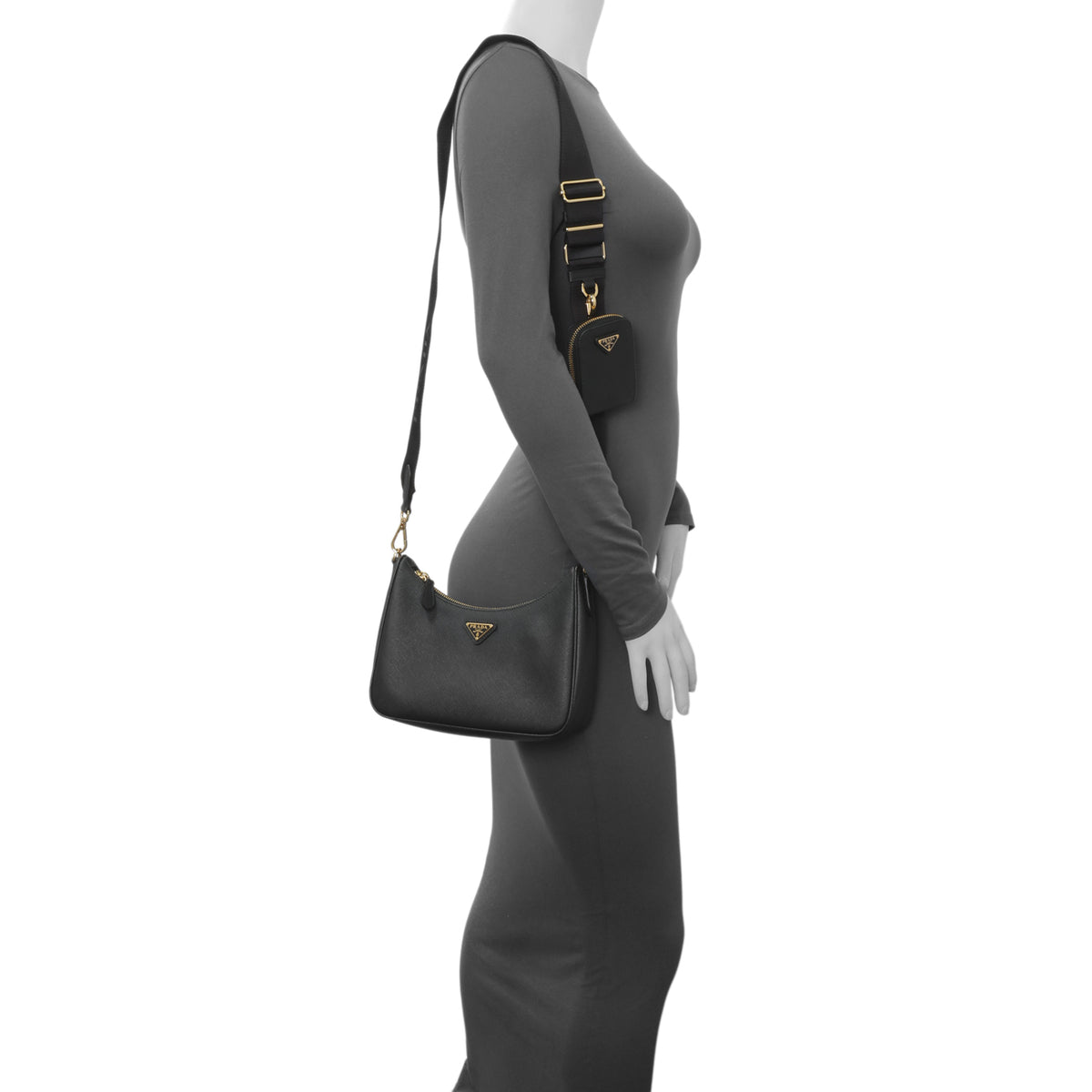 Prada Black Saffiano Re-Edition 2005 Shoulder Bag Handbags Prada