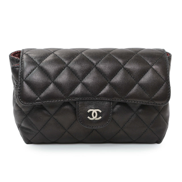 Chanel Quilted Lambskin Flap Cosmetic Case Accessories Chanel
