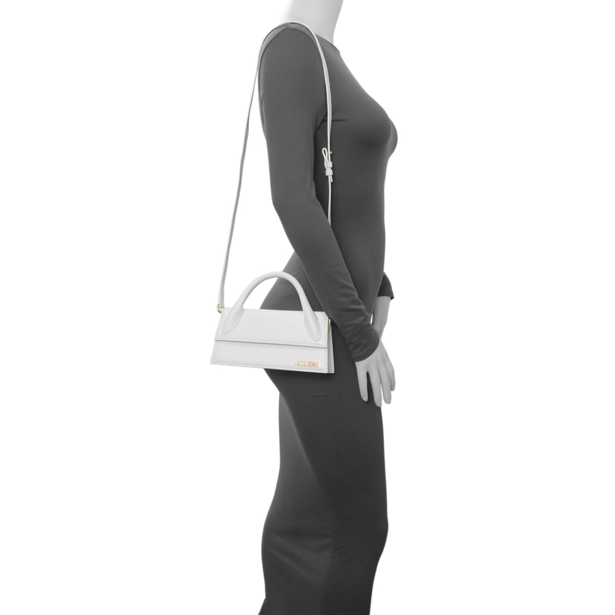 Jacquemus White Smooth Calfskin Le Chiquito Long