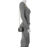 Chanel Black Lambskin Mini Pearl Crush Vanity Handbags Chanel