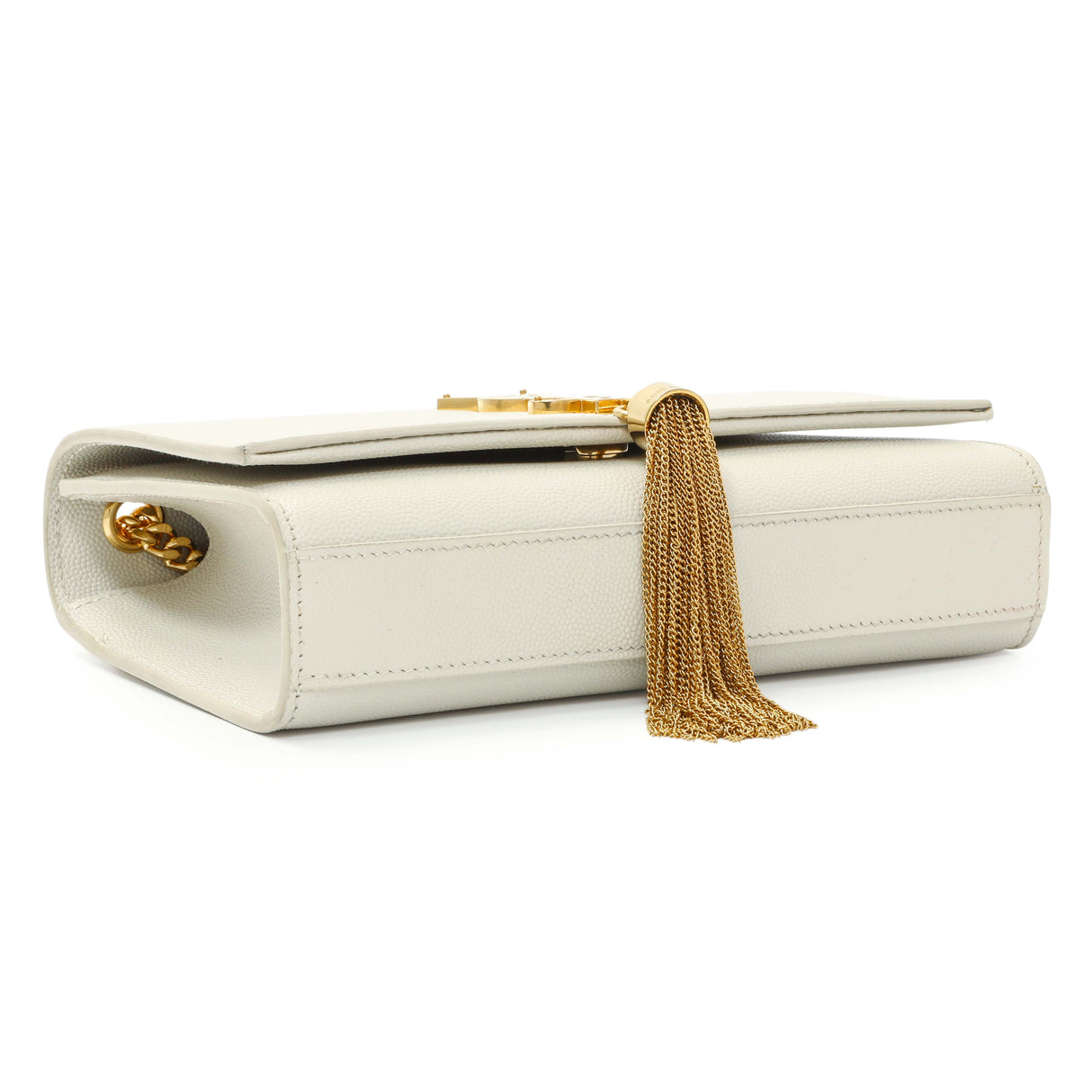 Saint Laurent Crema Soft Grain De Poudre Small Classic Monogram Kate Tassel Satchel Handbags Saint Laurent