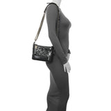 Chanel Shiny Black Aged Quilted Calfskin Small Gabrielle Hobo Handbags Chanel