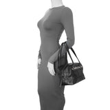 Chanel Vintage Black Caviar Square Quilted Stitched Bowler Bag Handbags Chanel