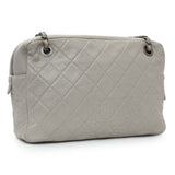 Chanel Grey Quilted Goatskin Chain Shoulder Bag Handbags Chanel