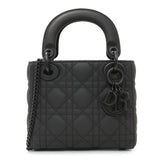 Christian Dior Black Ultra Matte Calfskin Cannage Mini Lady Dior Handbags Christian Dior