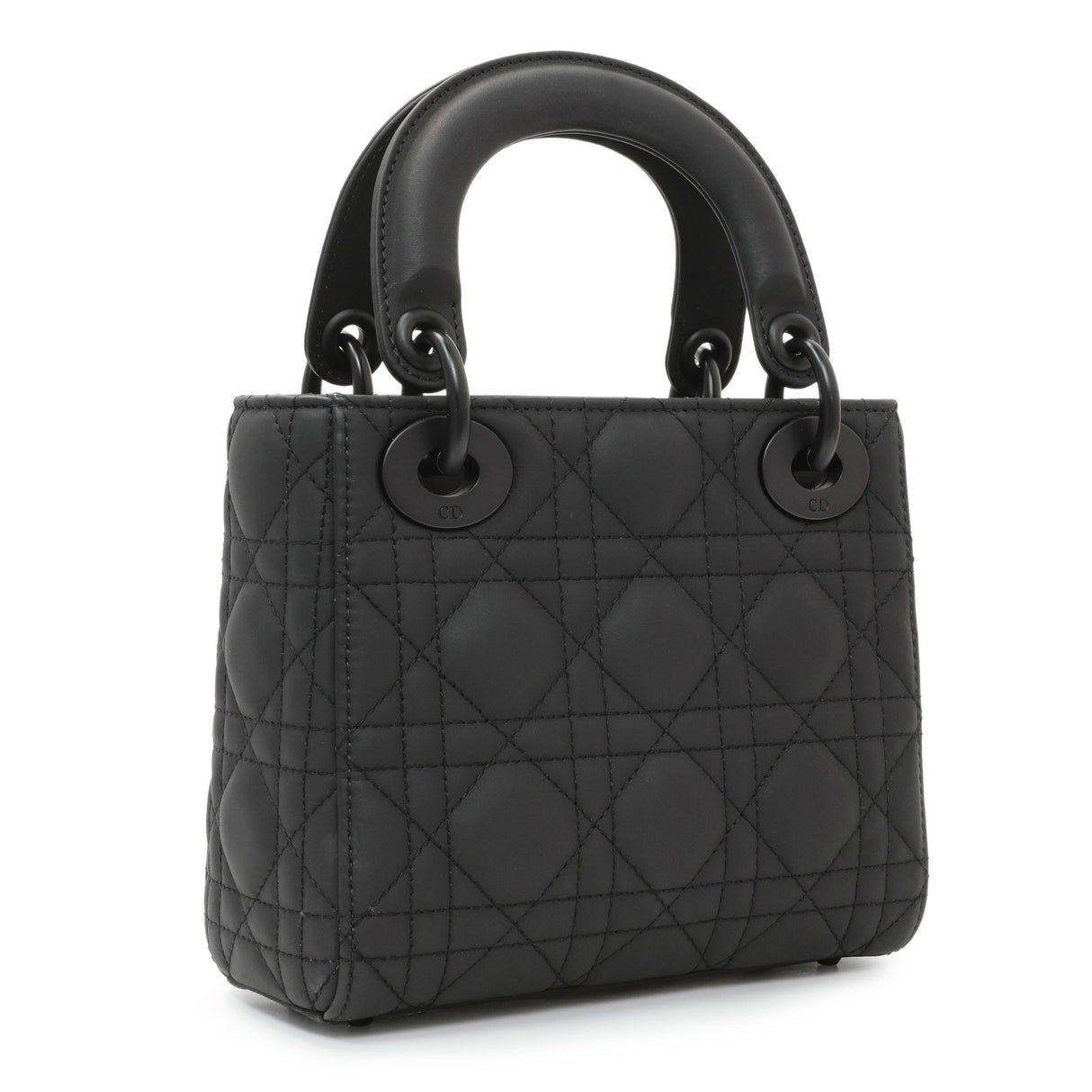 Christian Dior Black Ultra Matte Calfskin Cannage Mini Lady Dior Handbags Christian Dior