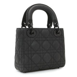 Christian Dior Black Ultra Matte Calfskin Cannage Mini Lady Dior Handbags Christian Dior