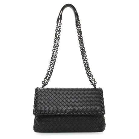 Bottega Veneta Black Nappa Intrecciato Small Olimpia Shoulder Bag Handbags Bottega Veneta