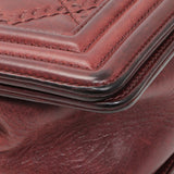 Chanel Burgundy Calfskin Double Stitch Medium Boy Flap Handbags Chanel