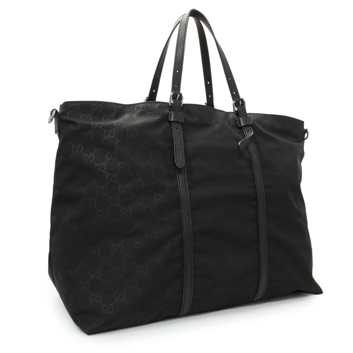 Gucci Black Nylon Monogram Tote Handbags Gucci