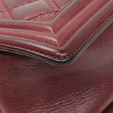 Chanel Burgundy Calfskin Double Stitch Medium Boy Flap Handbags Chanel