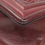 Chanel Burgundy Calfskin Double Stitch Medium Boy Flap Handbags Chanel