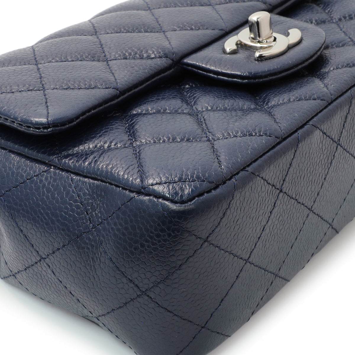 Chanel Navy Caviar Mini Rectangular Flap Handbags Chanel