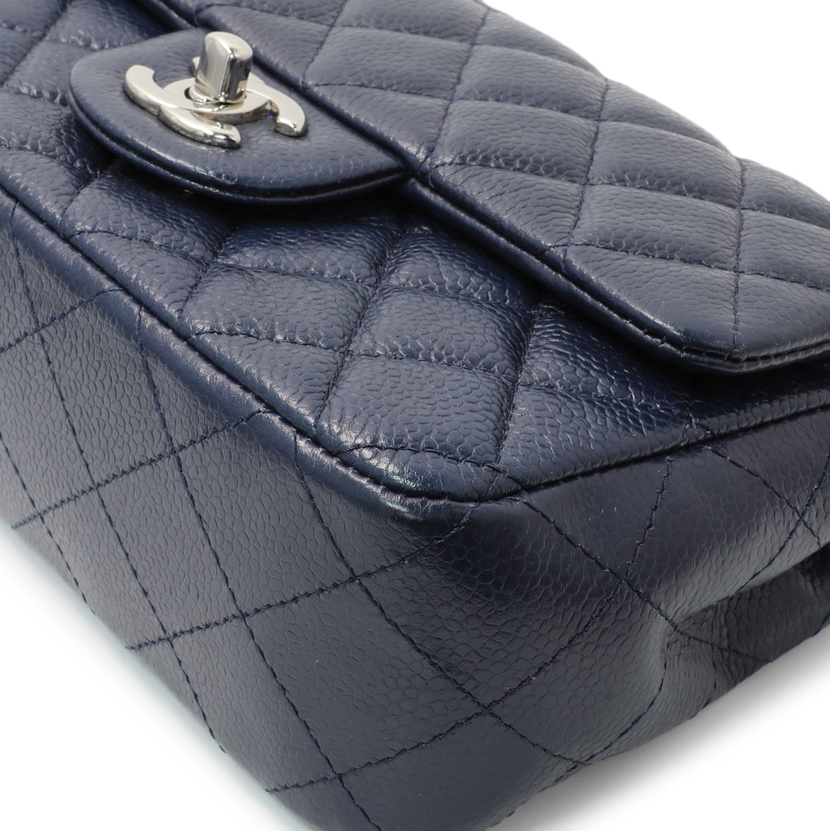 Chanel Navy Caviar Mini Rectangular Flap Handbags Chanel