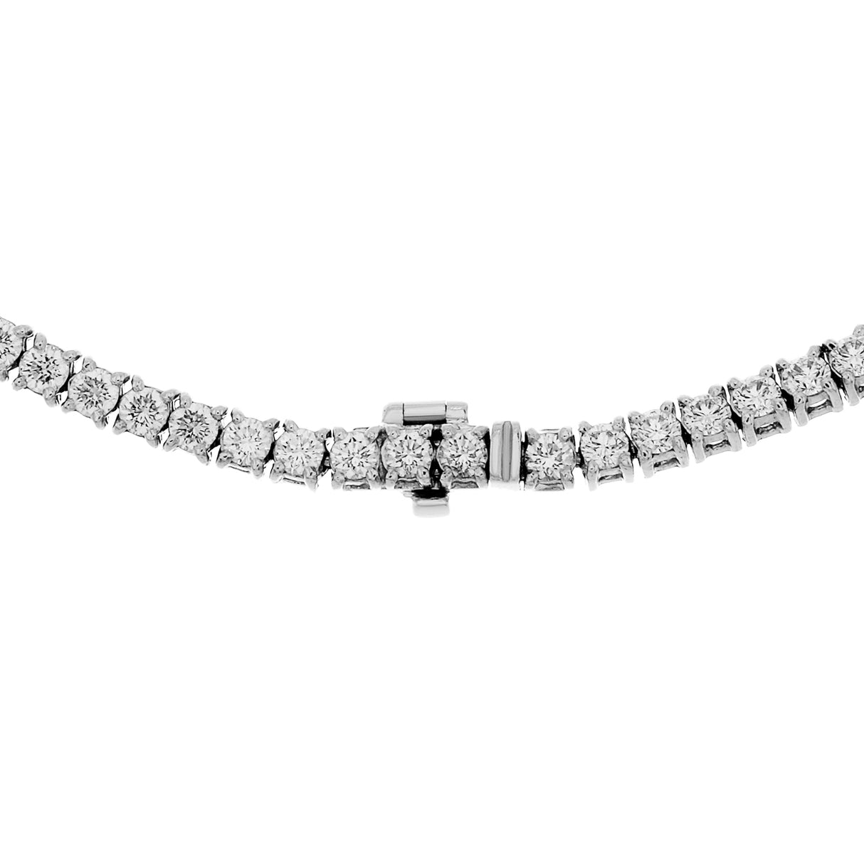 18K White Gold 14.04 Carat Riviere Diamond Necklace