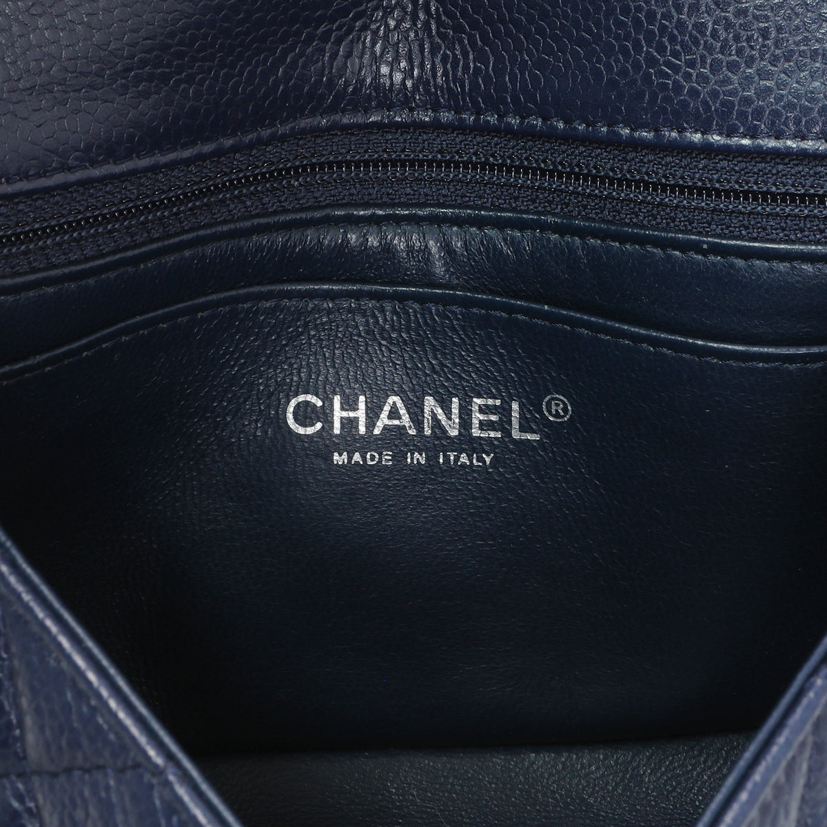 Chanel Navy Caviar Mini Rectangular Flap Handbags Chanel