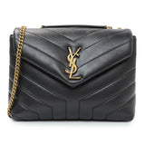 Saint Laurent Black Calfskin Loulou Chain Satchel Small Handbags Saint Laurent