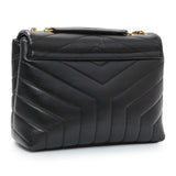 Saint Laurent Black Calfskin Loulou Chain Satchel Small Handbags Saint Laurent