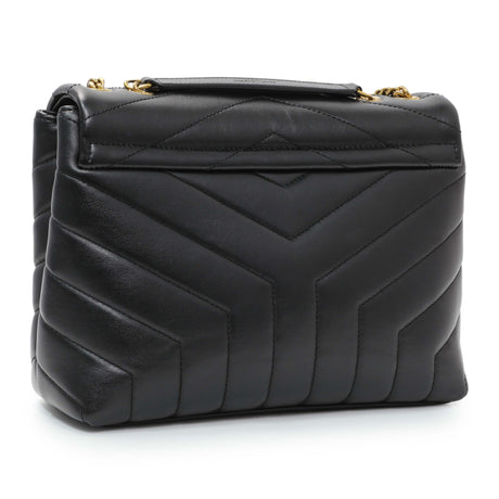 Saint Laurent Black Calfskin Loulou Chain Satchel Small