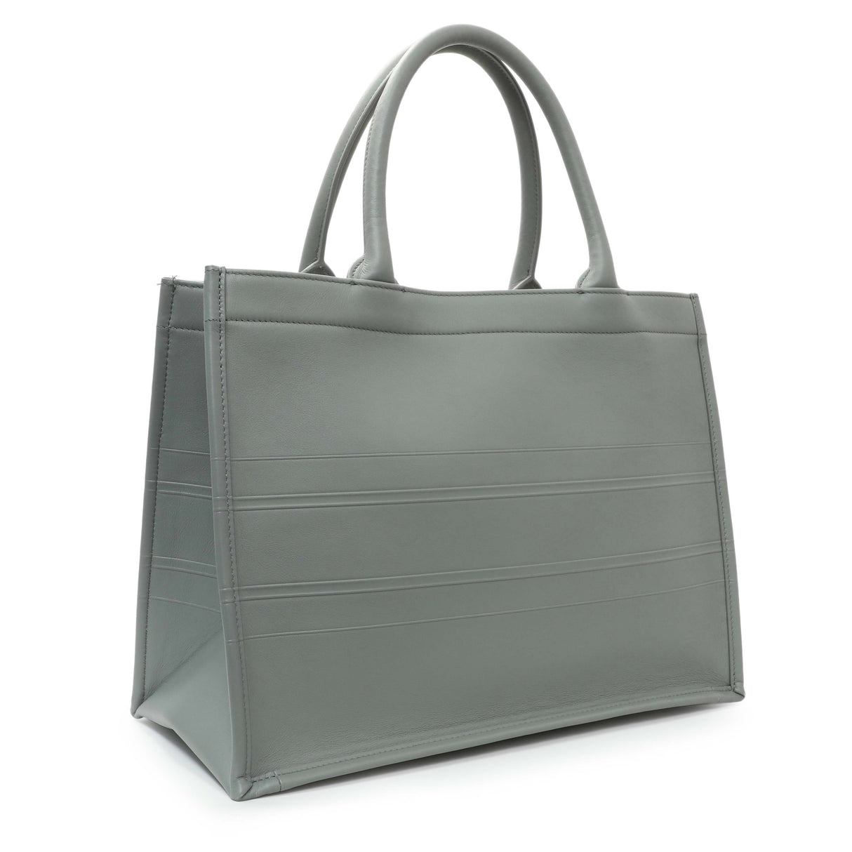 Christian Dior Grey Calfskin Embossed Medium Book Tote