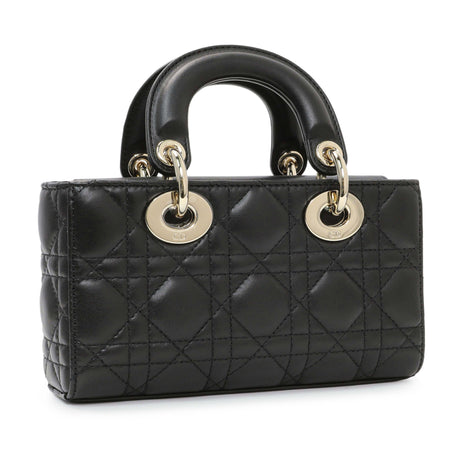 Christian Dior Black Cannage Mini Lambskin Lady D-Joy