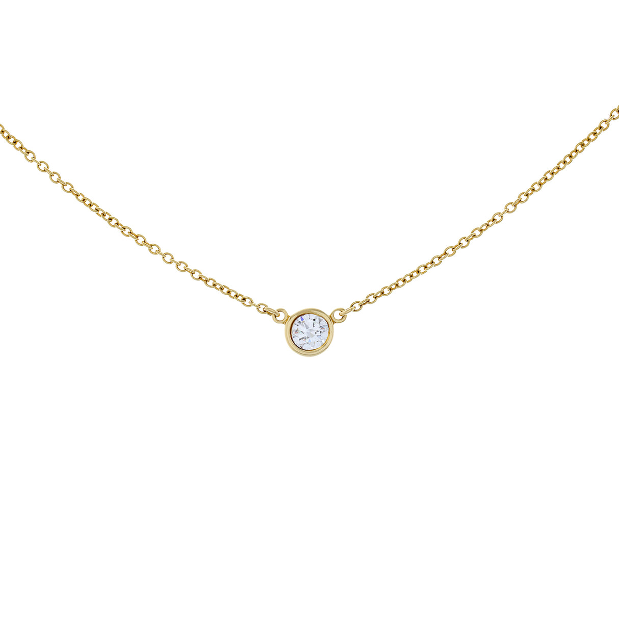 Tiffany & Co. 18K Yellow Gold Diamonds by the Yard Single Pendant Designer Jewellery Tiffany and Co