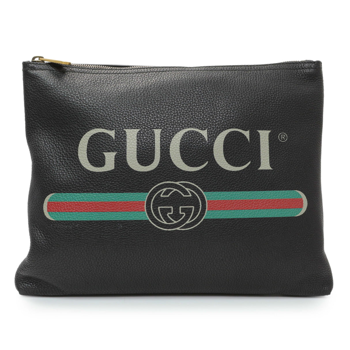 Gucci Logo Print Leather Pouch Handbags Gucci