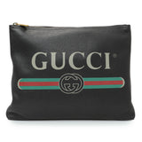 Gucci Logo Print Leather Pouch Handbags Gucci