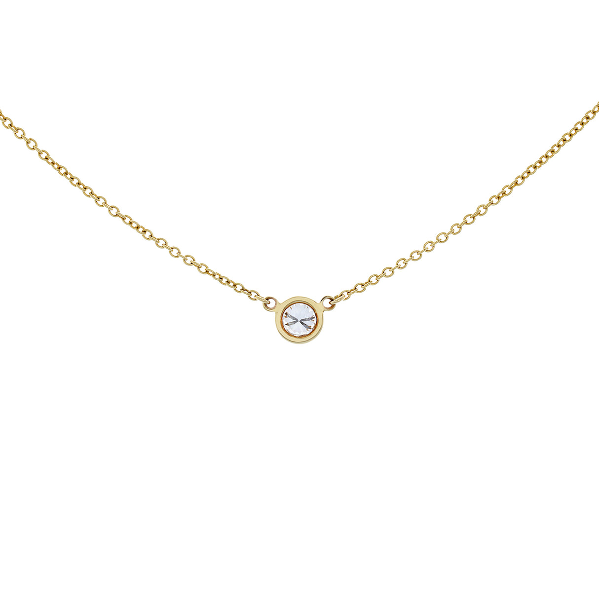 Tiffany & Co. 18K Yellow Gold Diamonds by the Yard Single Pendant Designer Jewellery Tiffany and Co