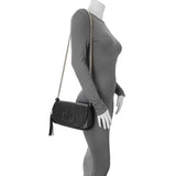 Gucci Black Pebbled Calfskin Medium Soho Flap Crossbody