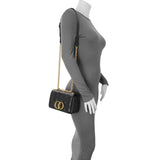 Christian Dior Black Cannage Calfskin Small Caro Bag