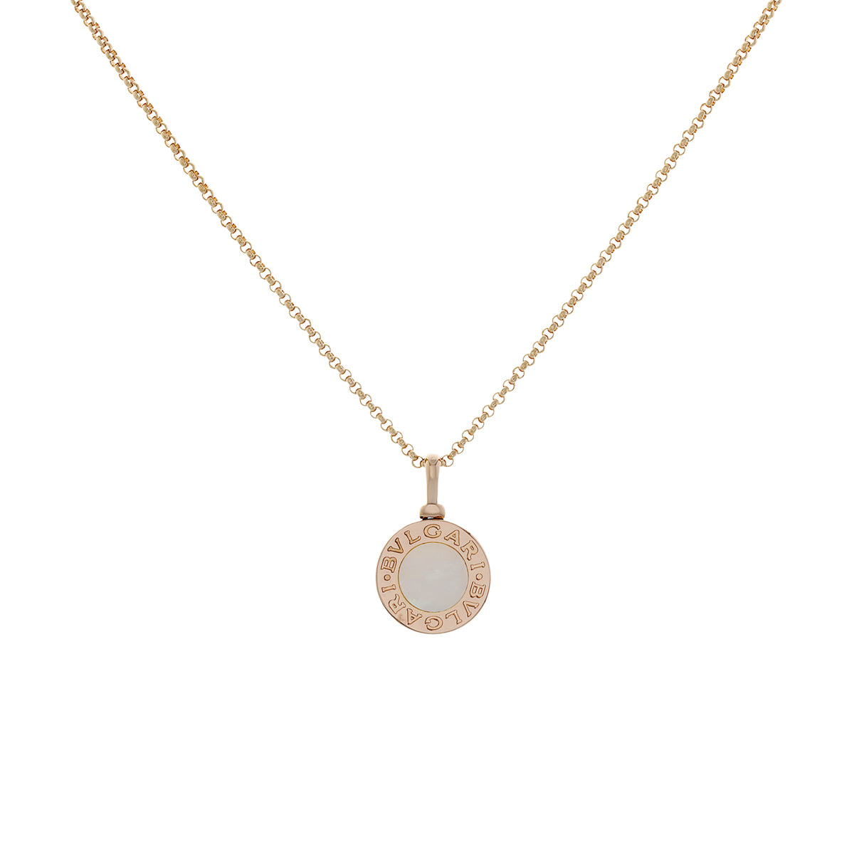 Bulgari 18K Rose Gold Mother of Pearl Bvlgari Bvlgari Pendant Necklace Designer Jewellery Bulgari