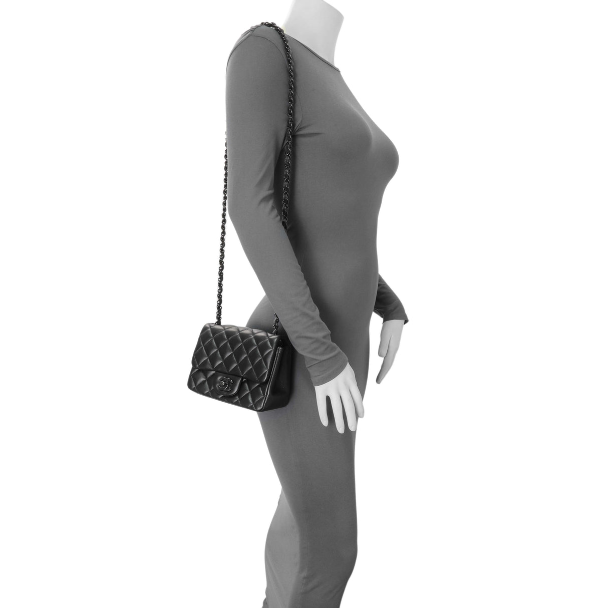 Chanel Black Lambskin Mini Flap Handbags Chanel