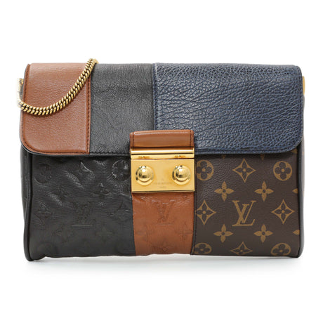 Louis Vuitton Marine Monogram Blocks Pochette Plate Clutch Handbags Louis Vuitton