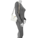 Chanel White Aged Calfskin Quilted Small Gabrielle Hobo Handbags Chanel