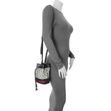 Gucci Blue GG Supreme Monogram Web Mini Ophidia Bucket Bag Handbags Gucci