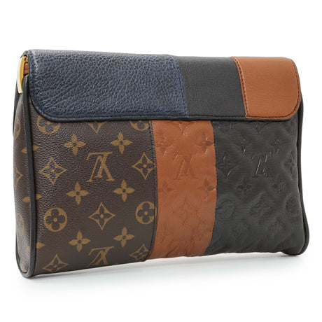 Louis Vuitton Marine Monogram Blocks Pochette Plate Clutch Handbags Louis Vuitton