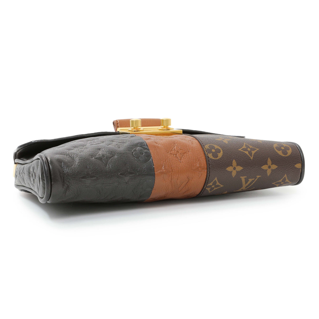 Louis Vuitton Marine Monogram Blocks Pochette Plate Clutch Handbags Louis Vuitton