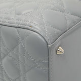Christian Dior Grey Lambskin Cannage Medium Lady Dior Handbags Christian Dior