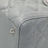 Christian Dior Grey Lambskin Cannage Medium Lady Dior Handbags Christian Dior