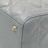 Christian Dior Grey Lambskin Cannage Medium Lady Dior Handbags Christian Dior